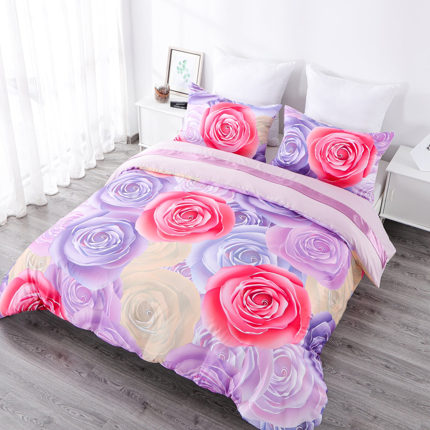 Duvet cover luxury-floral pink