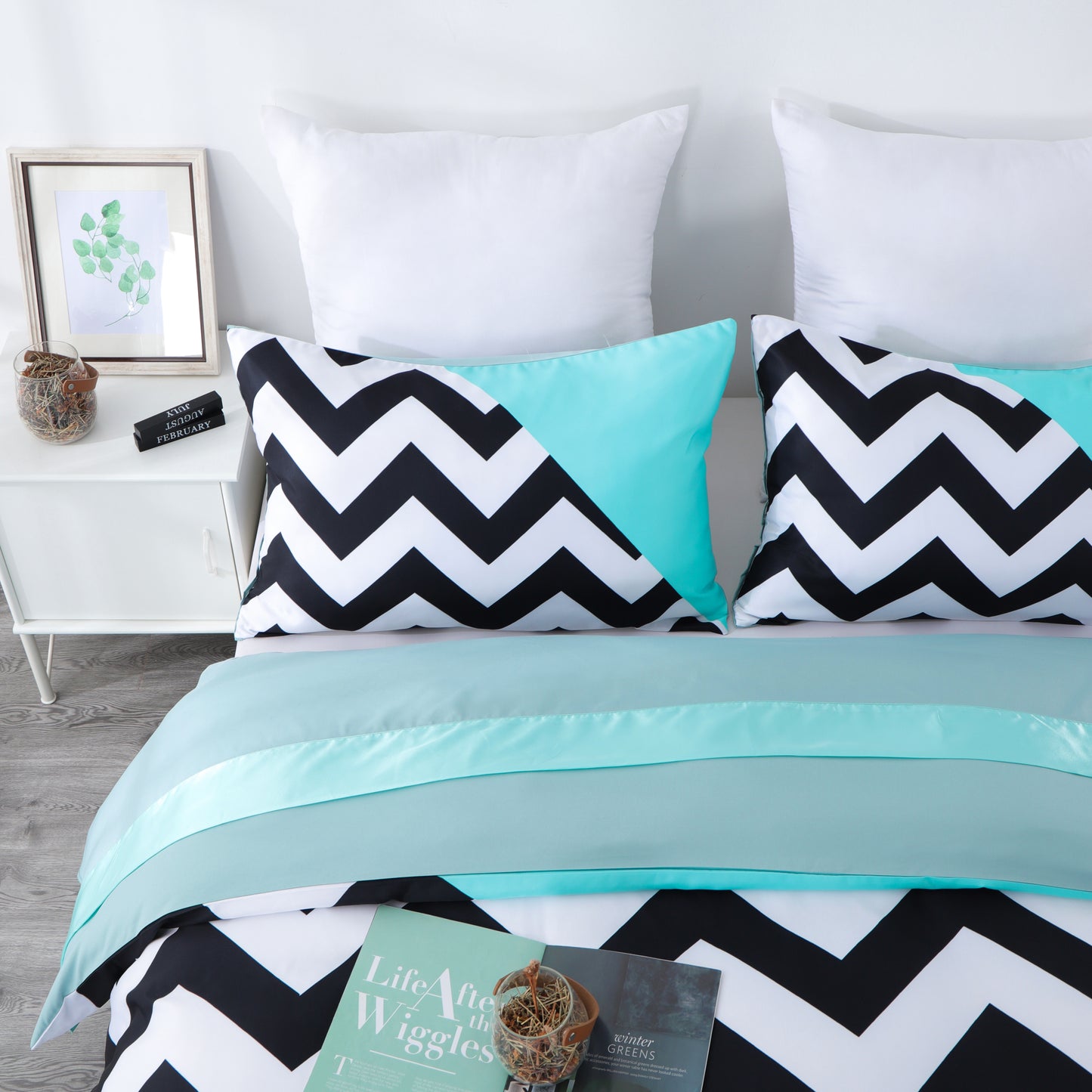 Duvet cover luxury-aqua green