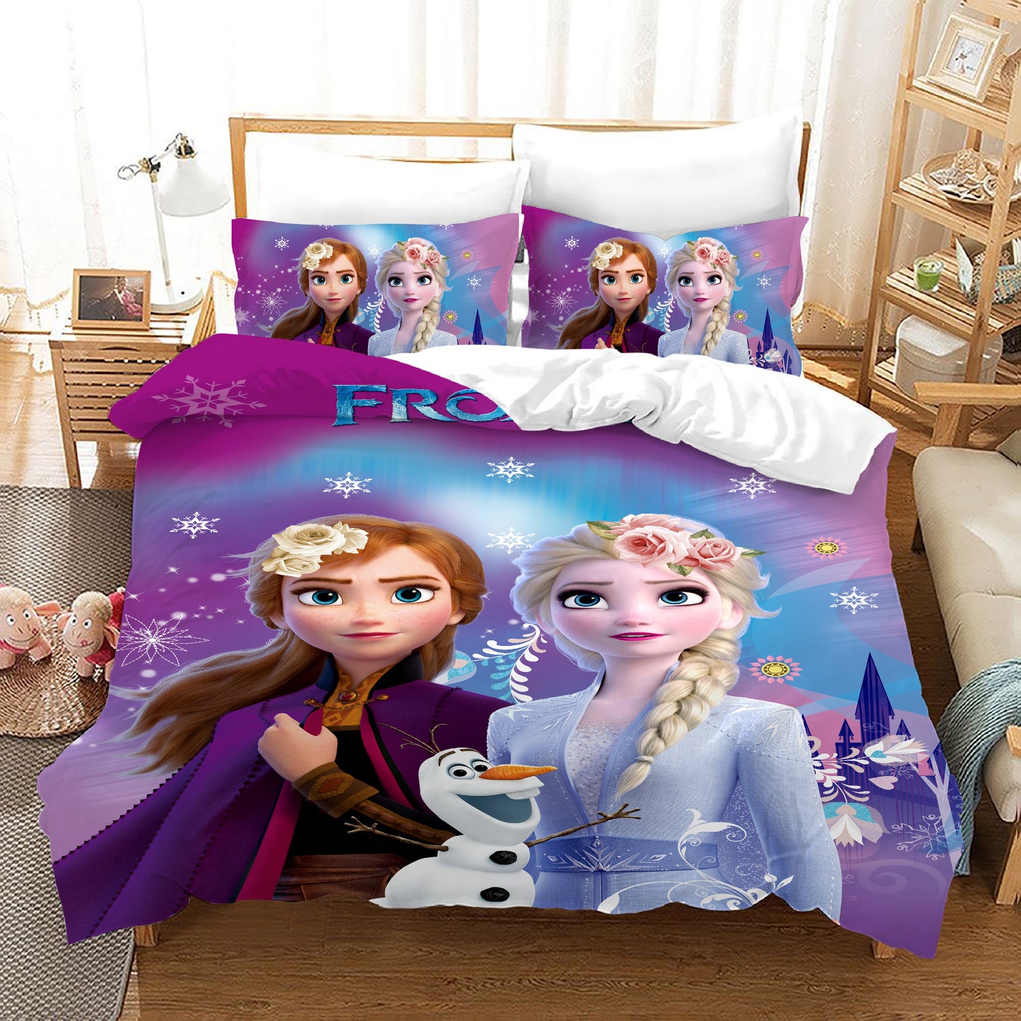 4 Pieces Kids Duvet Cover Set-frozen