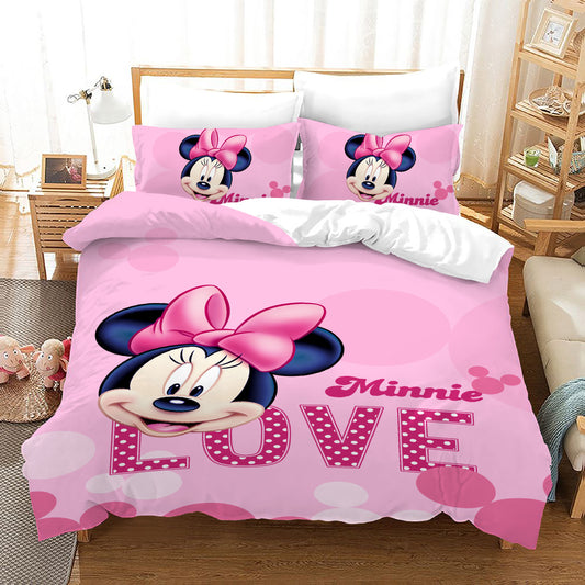 4 Pieces Kids Duvet Cover set-Minnie Love