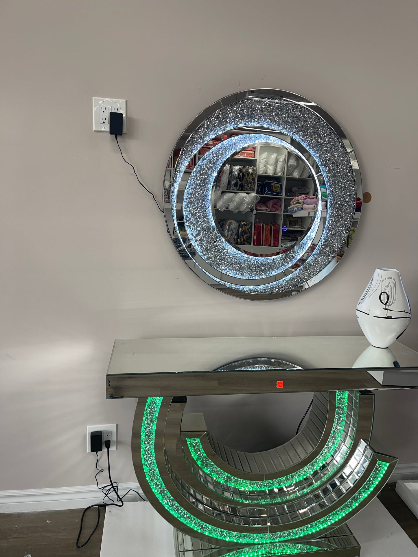Luxury Round Crystal Mirror