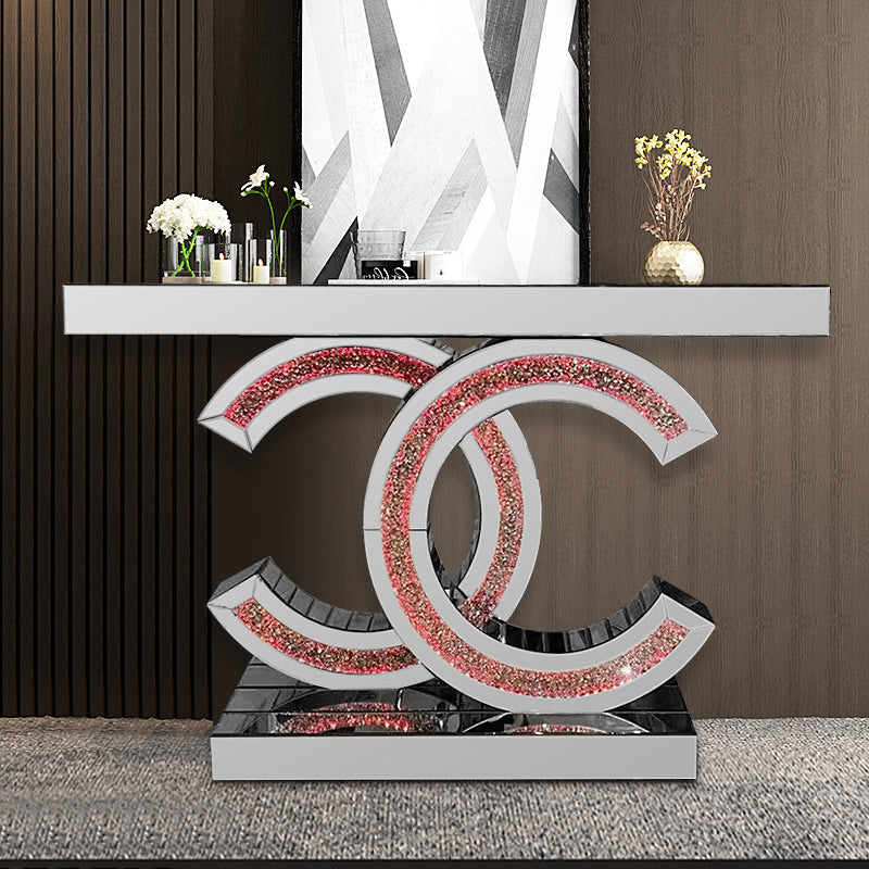 Mirrored Crystal Console Table