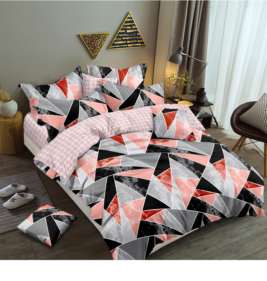 Peach Pattern Comforter Set.