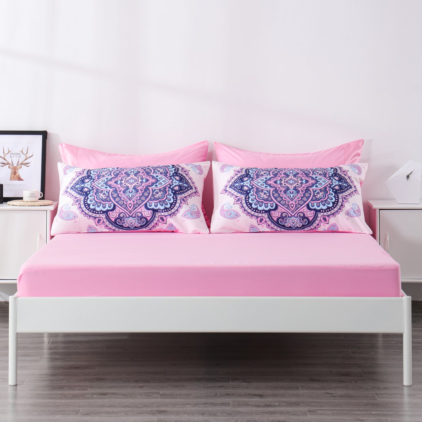 6 Piece Bed Sheet set-Baby Pink