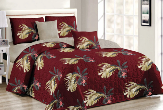 Red Gold Quilt set