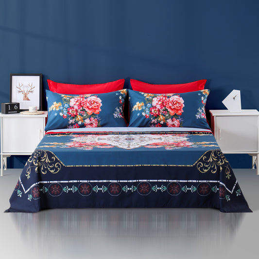 6 Piece Bed Sheet set-Red Rose