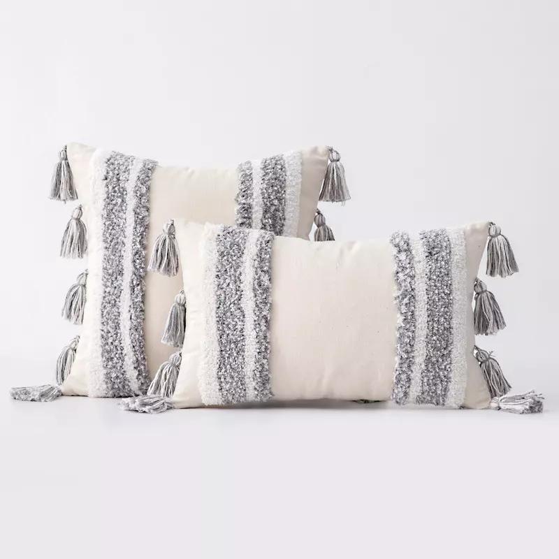 Gray Accent Boho cushion cover