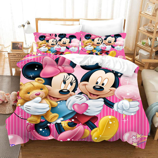 4 Pieces kids Duvet Cover set-Mickey and Minnie