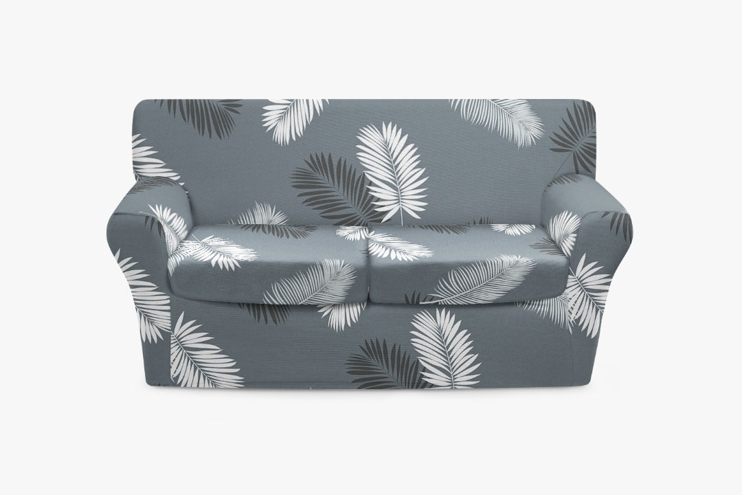 Gray Big Leaf Sofa Slip Cover