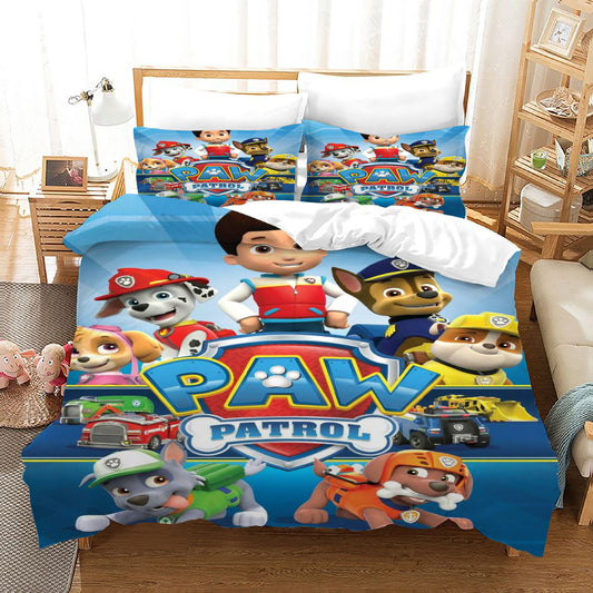 4 Pieces Kids Duvet Cover Set-Paw Patrol Team.