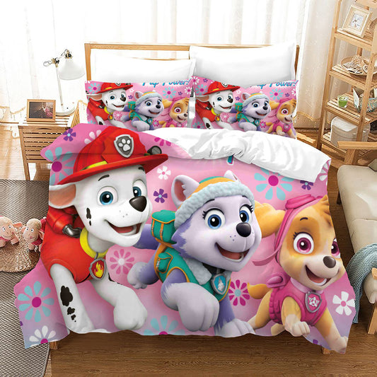 4 Pieces Kids Duvet Cover set- Paw patrol Trio