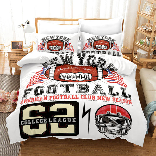 4 Pieces Kids Duvet Cover Set-Football.