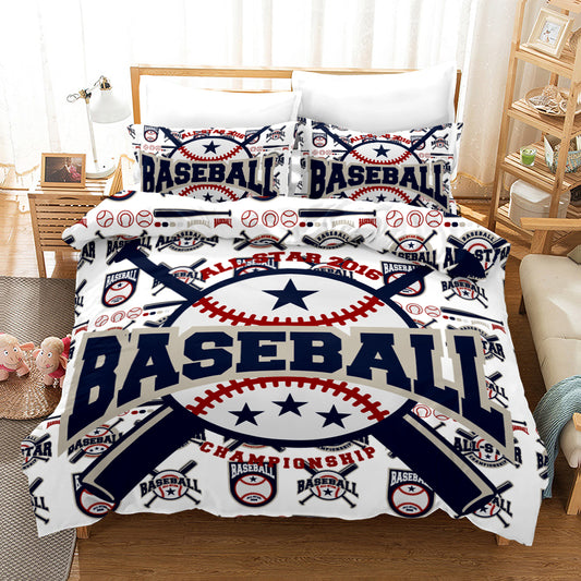 4 Pieces Kids Duvet Cover Set-Basket Ball.