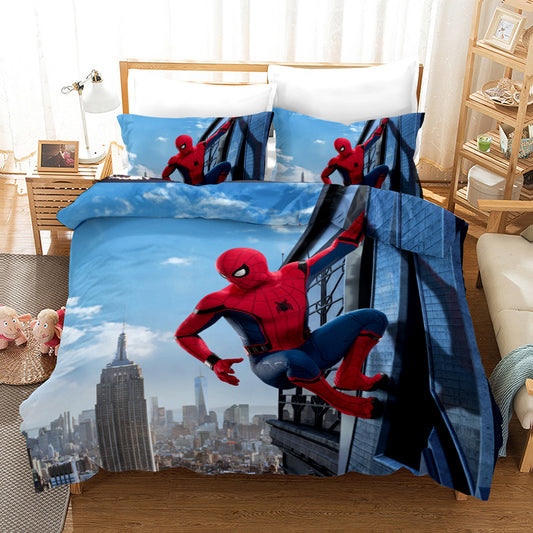 4 Pieces Kids Duvet cover set-Spider Man.