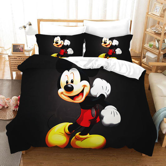 4 Pieces Kids Duvet Cover Set-Mickey Black