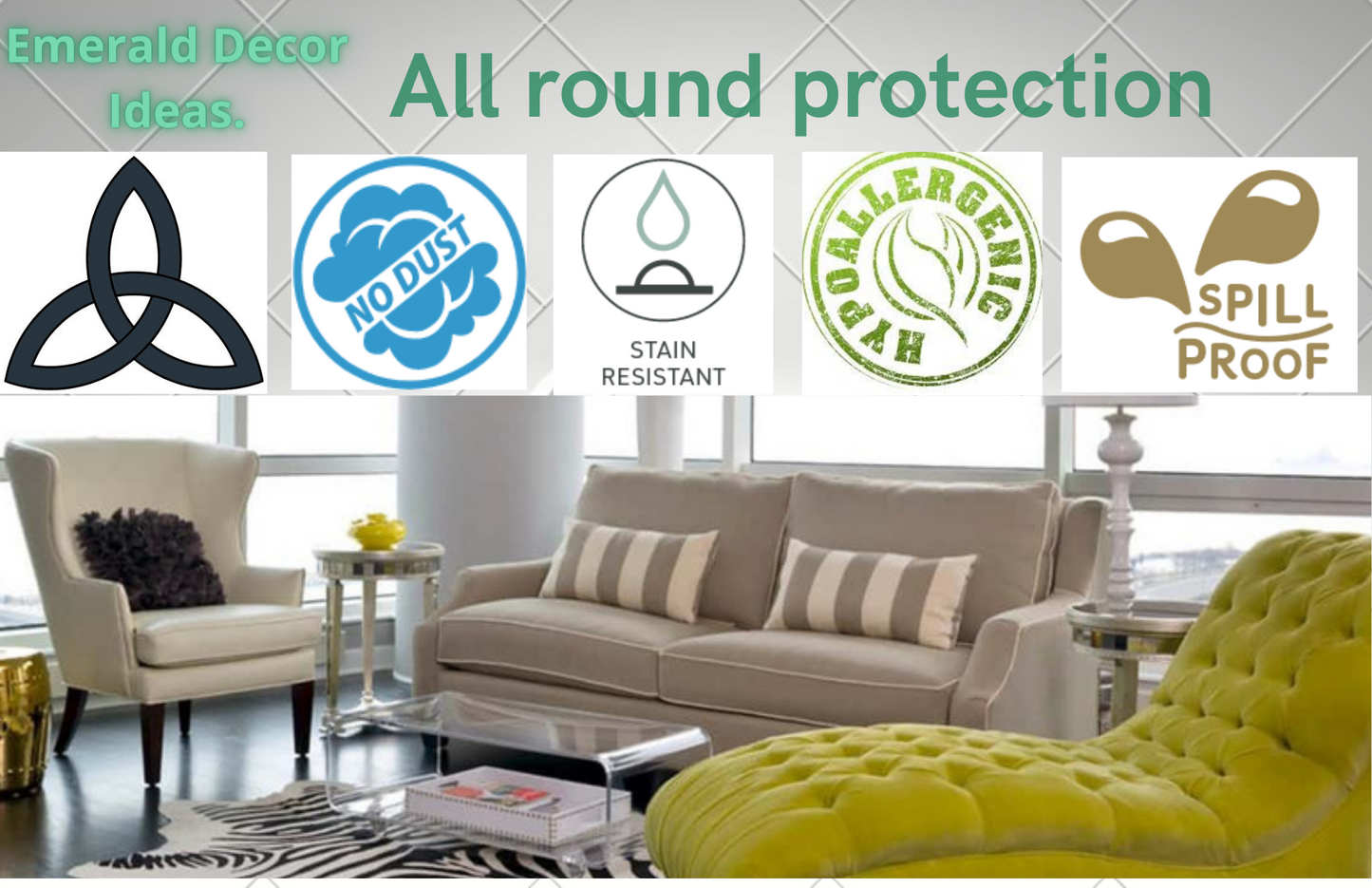 Black  Sofa Slip Cover