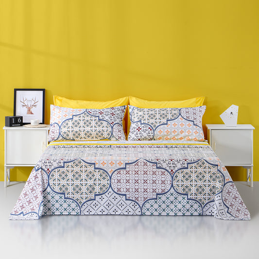 6 Piece Bed Sheet set-yellow Geometrical.