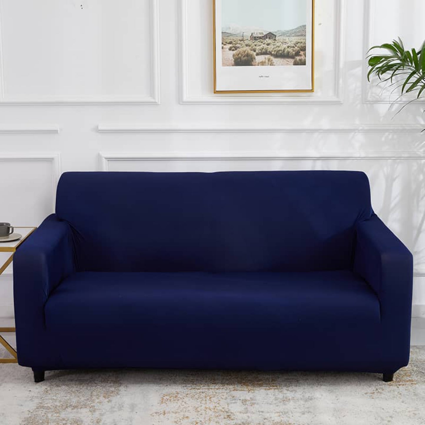 Navy Blue Sofa Slip Cover