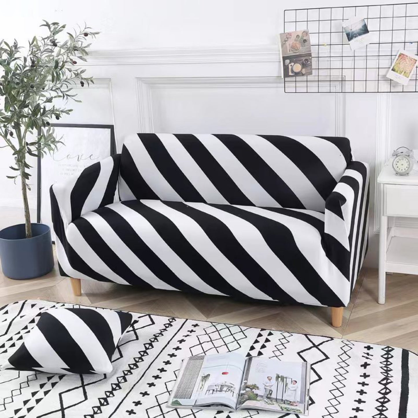 Zebra Print Sofa Slip Cover