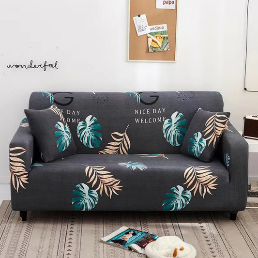 Bohemian Leaf Print Sofa Slip Cover