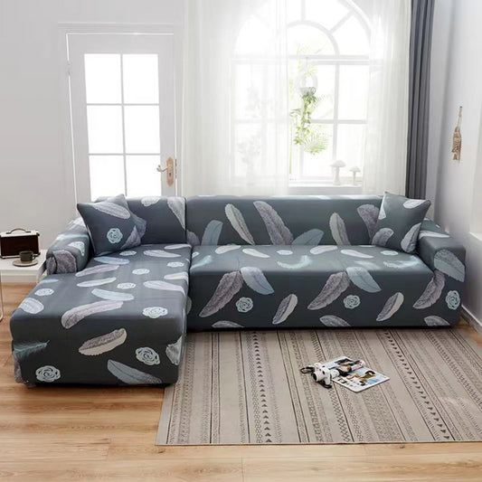 Feather Print Sofa Slip Cover