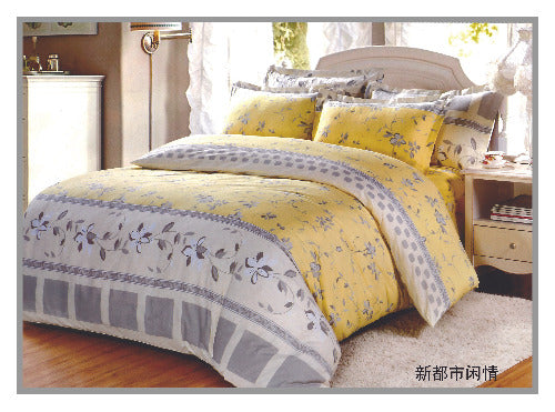 Yellow and Grey Exemplar - Cotton Comforter Set
