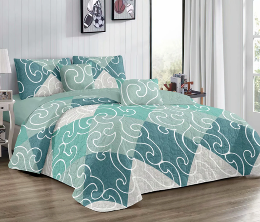 Aquarius Green Quilt set