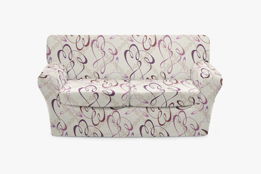 Pink Heart Sofa Slip Cover