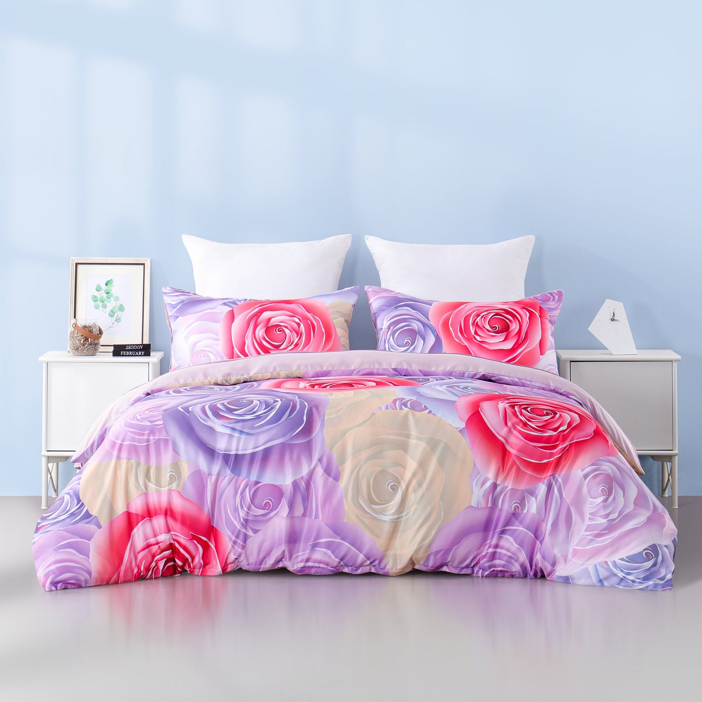 Duvet cover luxury-floral pink